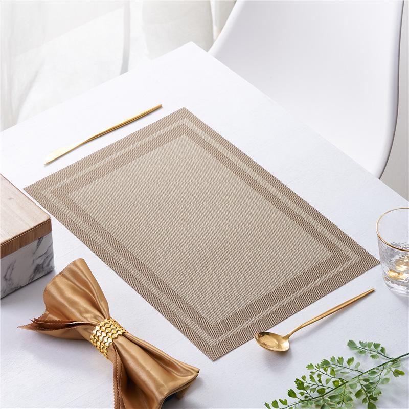 Japanese-Style Heat-Resistant PVC Table Mat - Oil-Proof, Western/Nordic Design for Plates & Bowls
