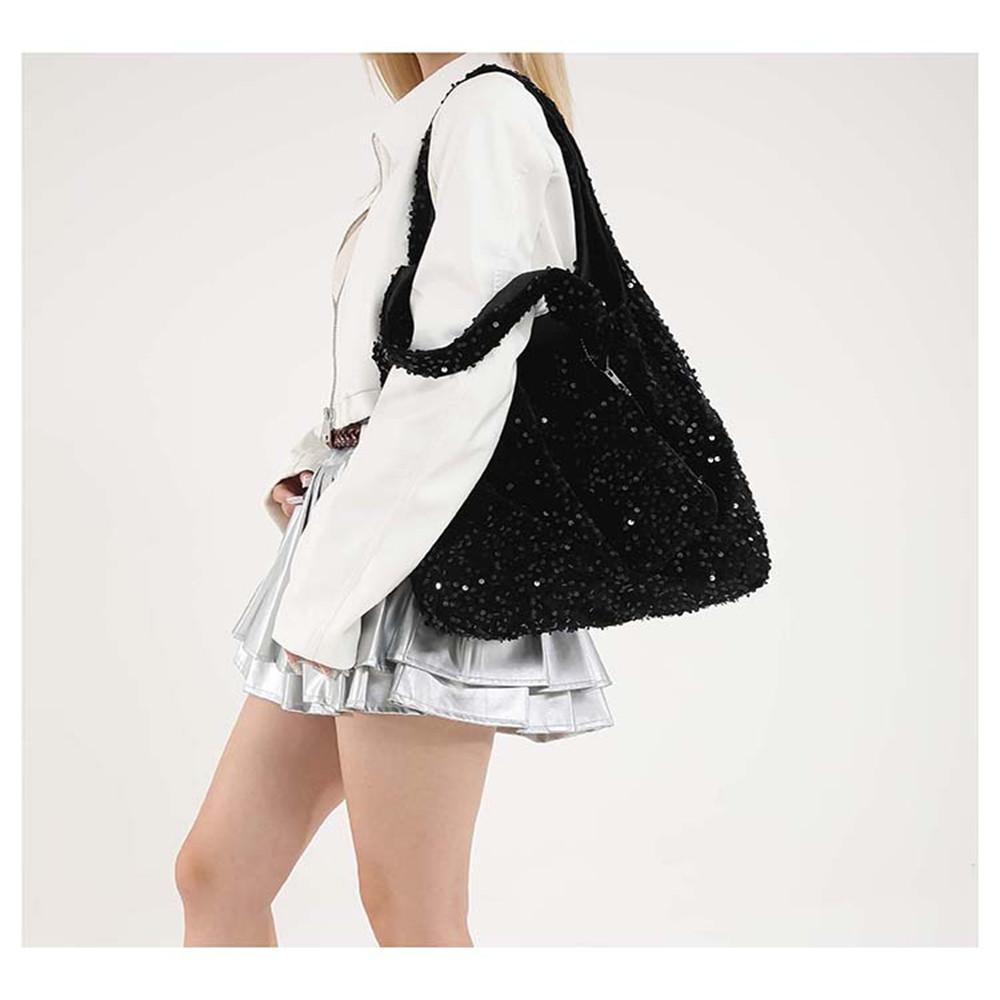 New Tote Bag For Women Sequin Shoulder Bag Trendy Bag Underarm Bag For Work Travel Large Capacity Shopping Bag