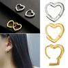 Fashion Jewelry Gift Heart Shaped S925 Studs Hoop Earrings Hypoallergenic