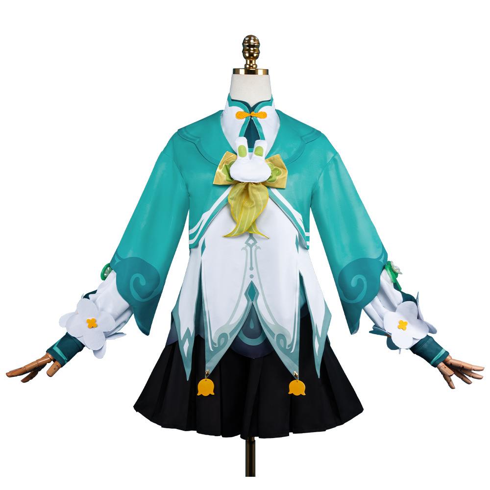 Yuan Shen Yaoyao Cosplay Clothing, Two-dimensional Game Animation Clothing, Sea Lamp Festival Listening To the Rain Bamboo Yaoyao Cos Clothing