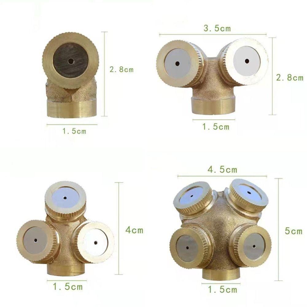 Cooling System Mist Nozzles Brass Multiple Nozzle Head Nebulizer Hose Connector  Garden Tools