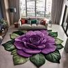 Floral Plush Floor Mat 3D Optical Illusion Flower Rug Non-Slip Water-Absorbent Bath Mat for Living Room Bathroom Kitchen