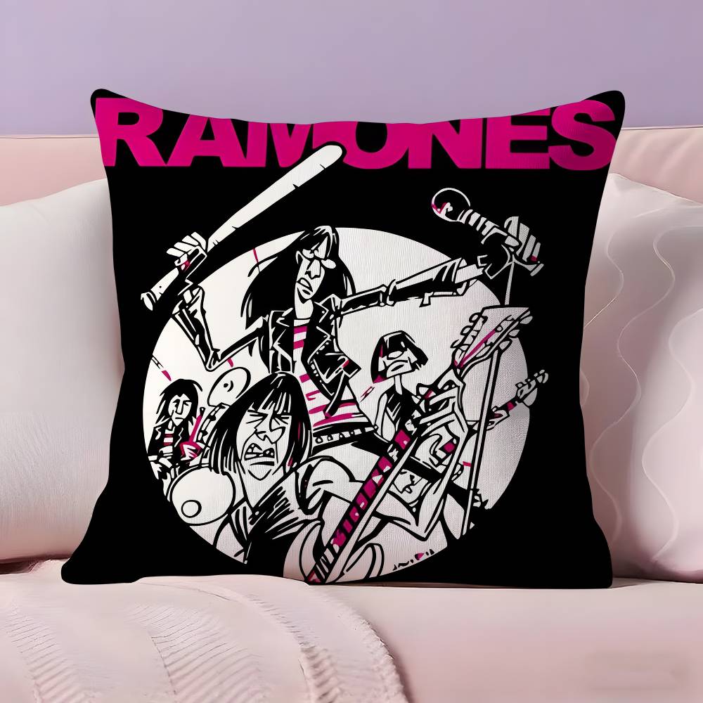 Rock Band R-Ramones Pillow Case Ultra Soft Skin Friendly Fabric Cloud Like Comfort & Concealed Zipper