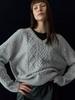 GENERALIDEA Wool Cable Raglan V-Neck Pullover [Light Grey] / Wbd3L05525