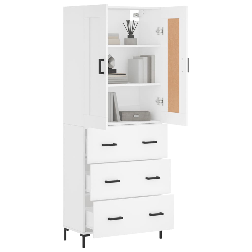 Highboard White 69.5 x 34 x 180 cm Particleboard