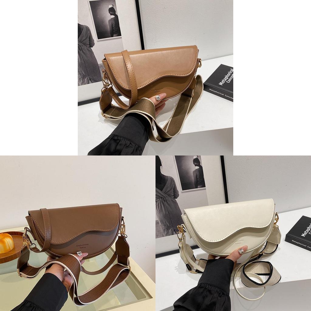 Minimalistische PU-Satteltasche für Damen mit Umhängegurt für den täglichen Gebrauch