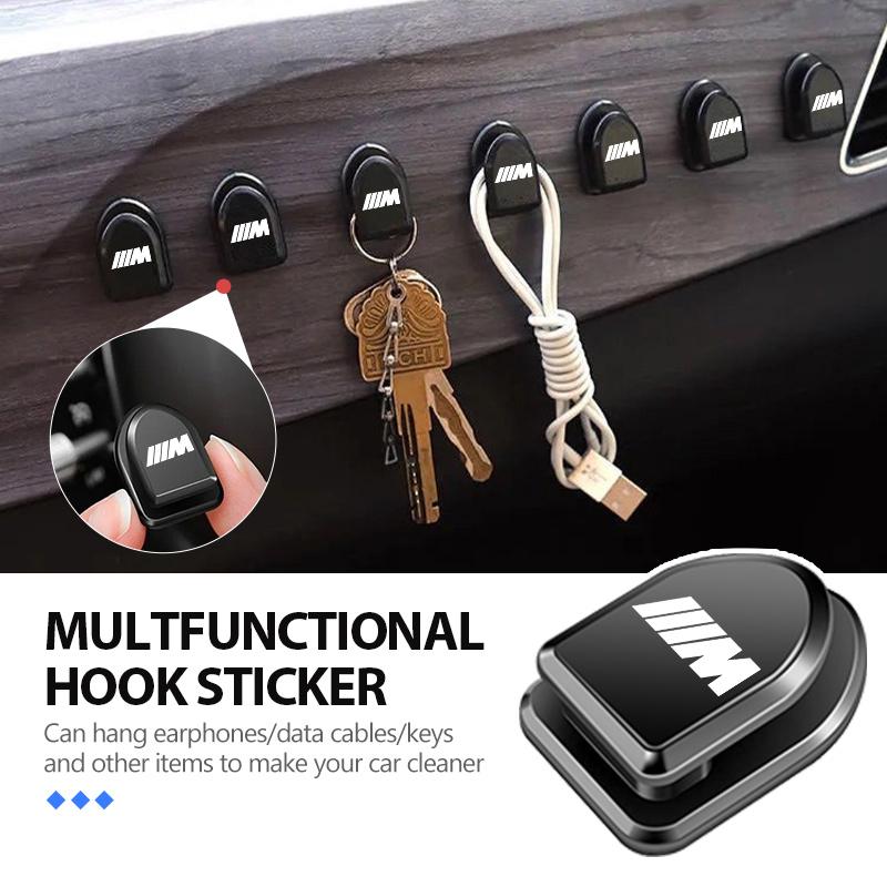 2/4pcs Car Hanging Storage Adhesive Hooks Organizer Holder For BMW Performance M E87 E30 E46 E28 F35 G20 E93 F20 X3 X DR6