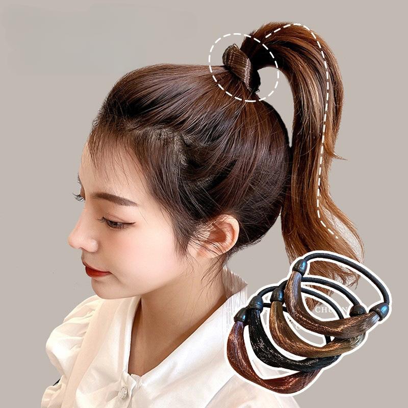 Natuurlijke onzichtbare haarkoorden voor vrouwen Elegante eenvoudige hoge elastische paardenstaart haarbanden Scrunchies pruik haaraccessoires hoofddeksels