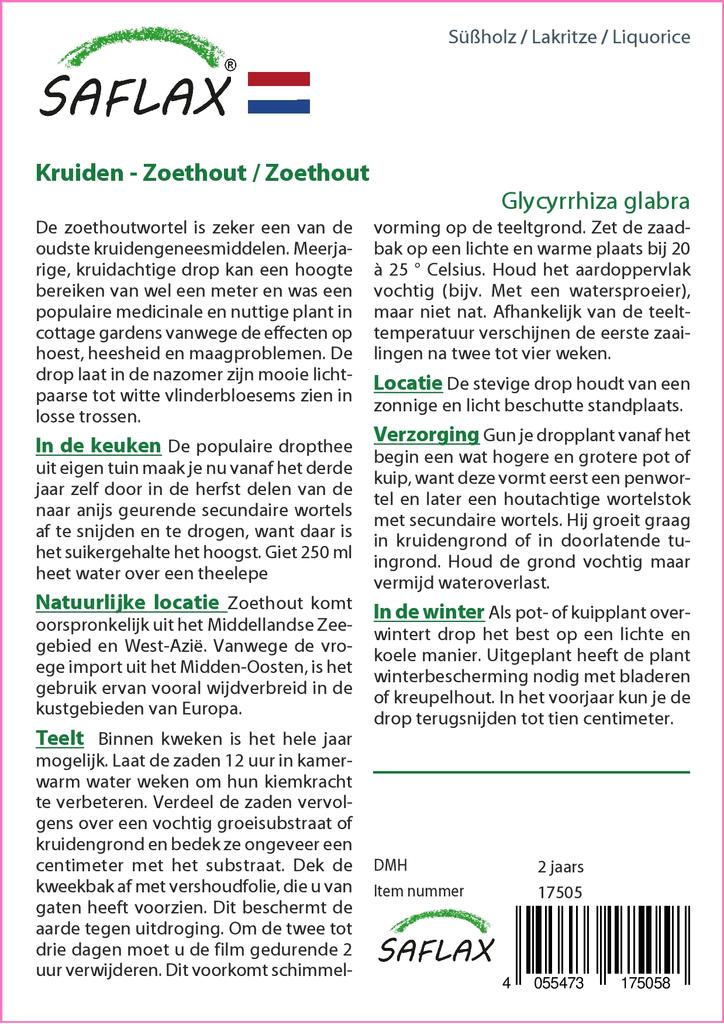 SAFLAX Garden in the Bag - Lakritze - 30 Samen - Mit Substrat im passenden Standbeutel - Glycyrrhiza glabra