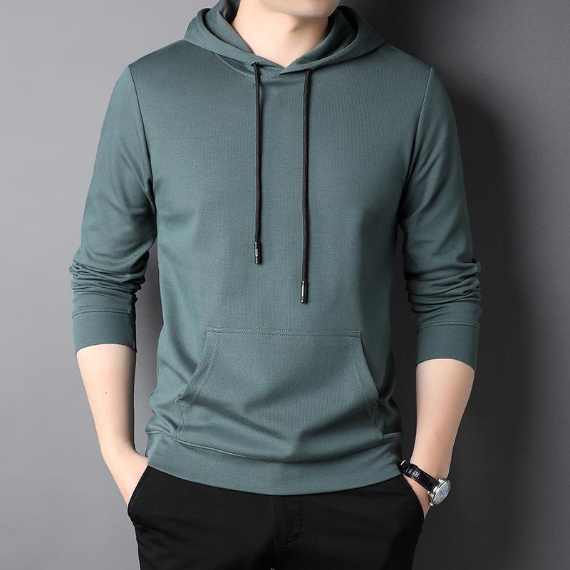 Youth Hooded Long-sleeved T-shirt Men's Spring and Autumn Thin Men's Sweatshirt Casual Men's T-shirt Bottoming T-shirt for Men