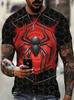 Men's Black Red Spider Print T-Shirt 3D Graphic Crew Neck Short Sleeve Cool Streetwear Breathable Casual Tops