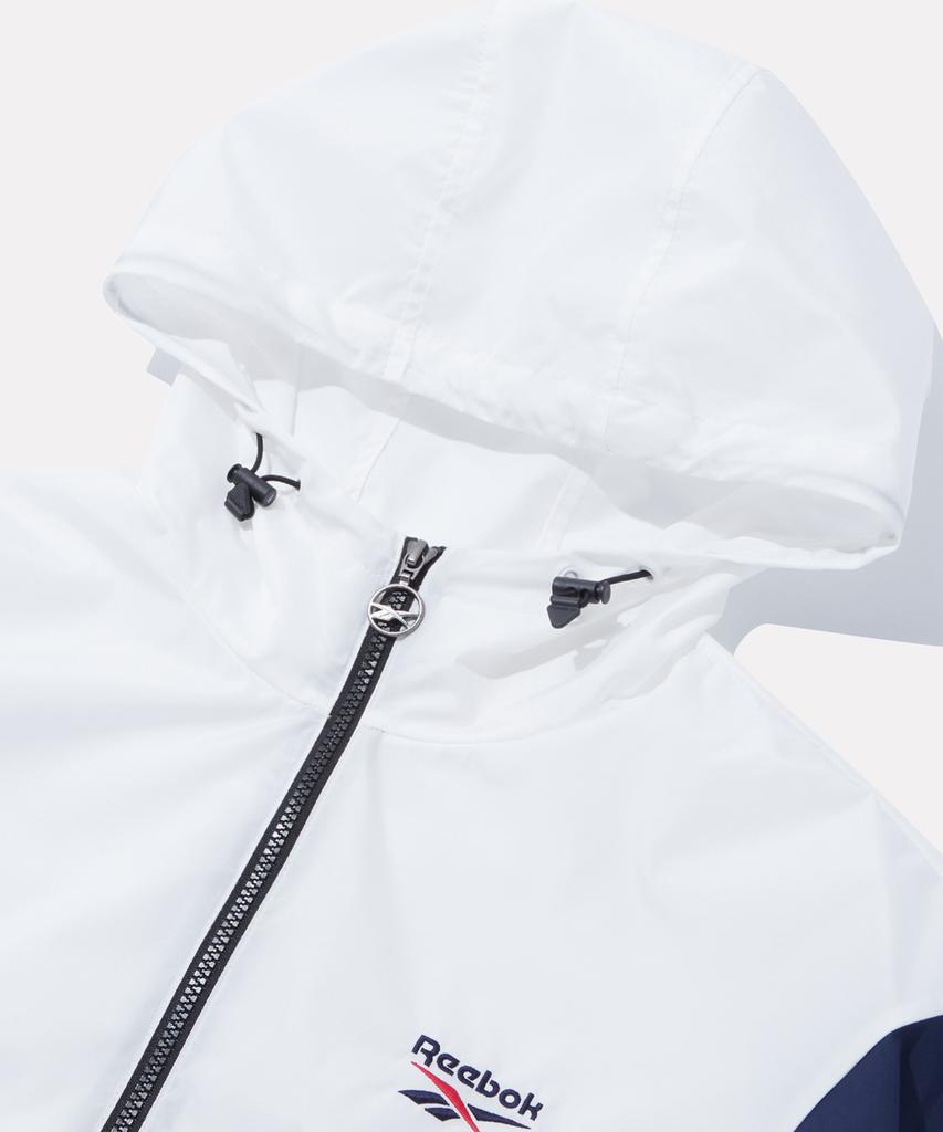 Reebok Dna Lightweight Hooded Windbreaker - White:Grey