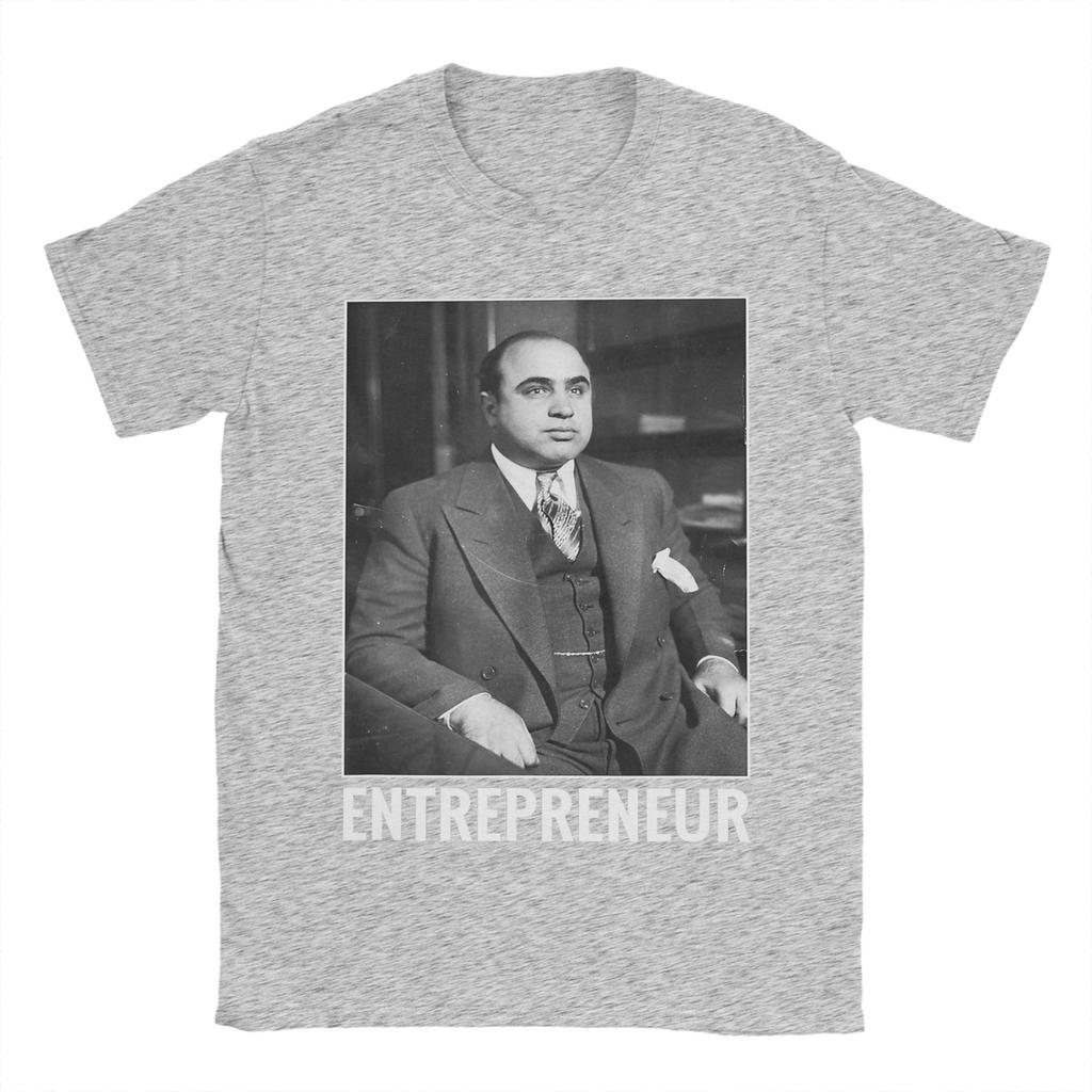 Capone Hustle Herren Schwarz Gangster Baumwolle T-Shirt Für Männer Sommer Vintage T-Shirts Rundhals Beliebtes T-Shirt Oversize Print Tops