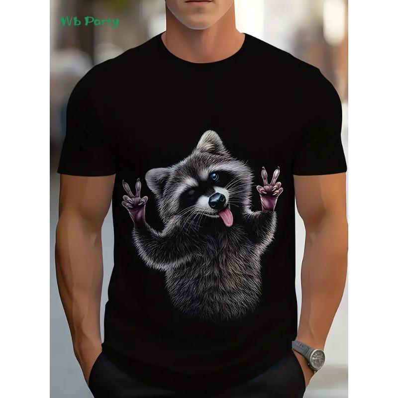 Animals Fashion Men's T-Shirt Pattern Summer Outdoor Men's Short Sleeve