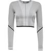 X Stella McCartney Co-Branded Stripe Crop Long Sleeve Fitness Top Women Tops Grey HR4511