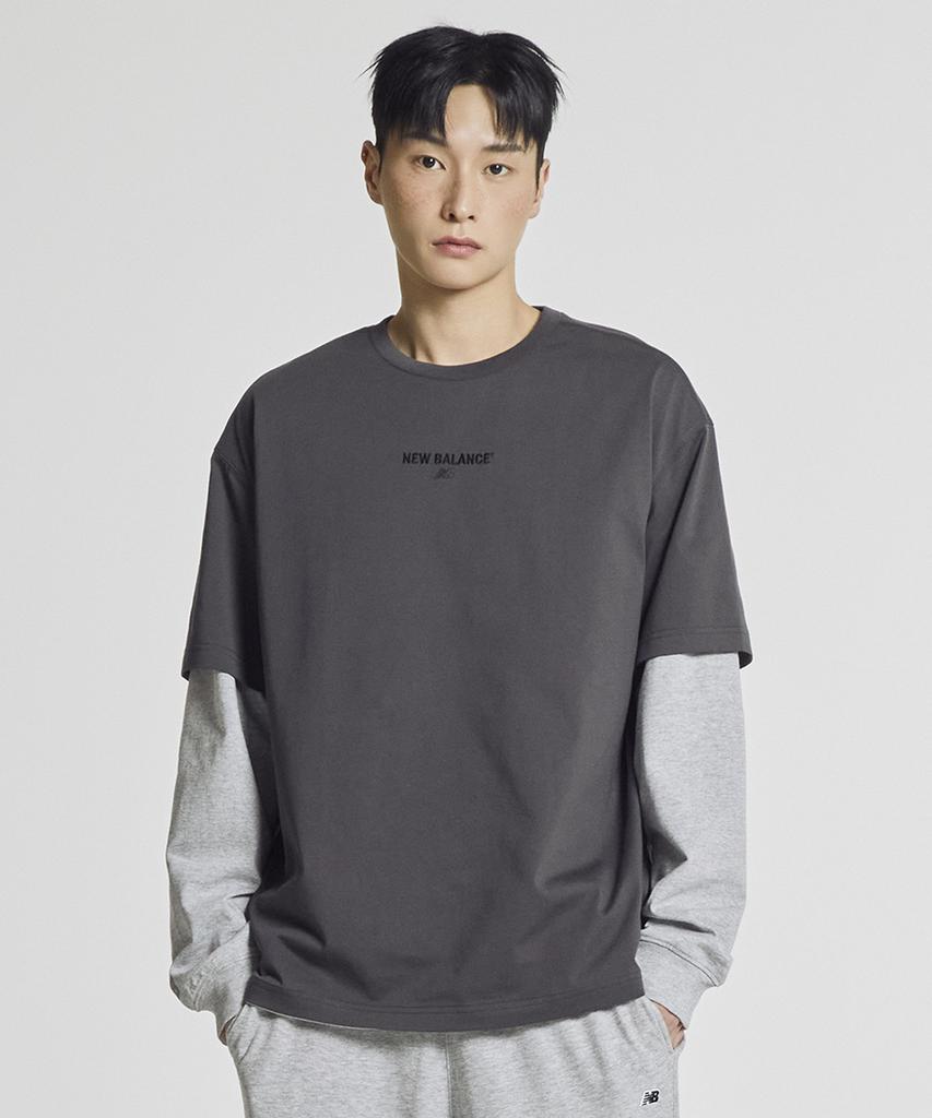 Nyuballanseu Nbneg21403 / Uni Essential Center Logo Short Sleeve T-Shirt (Charcoal)