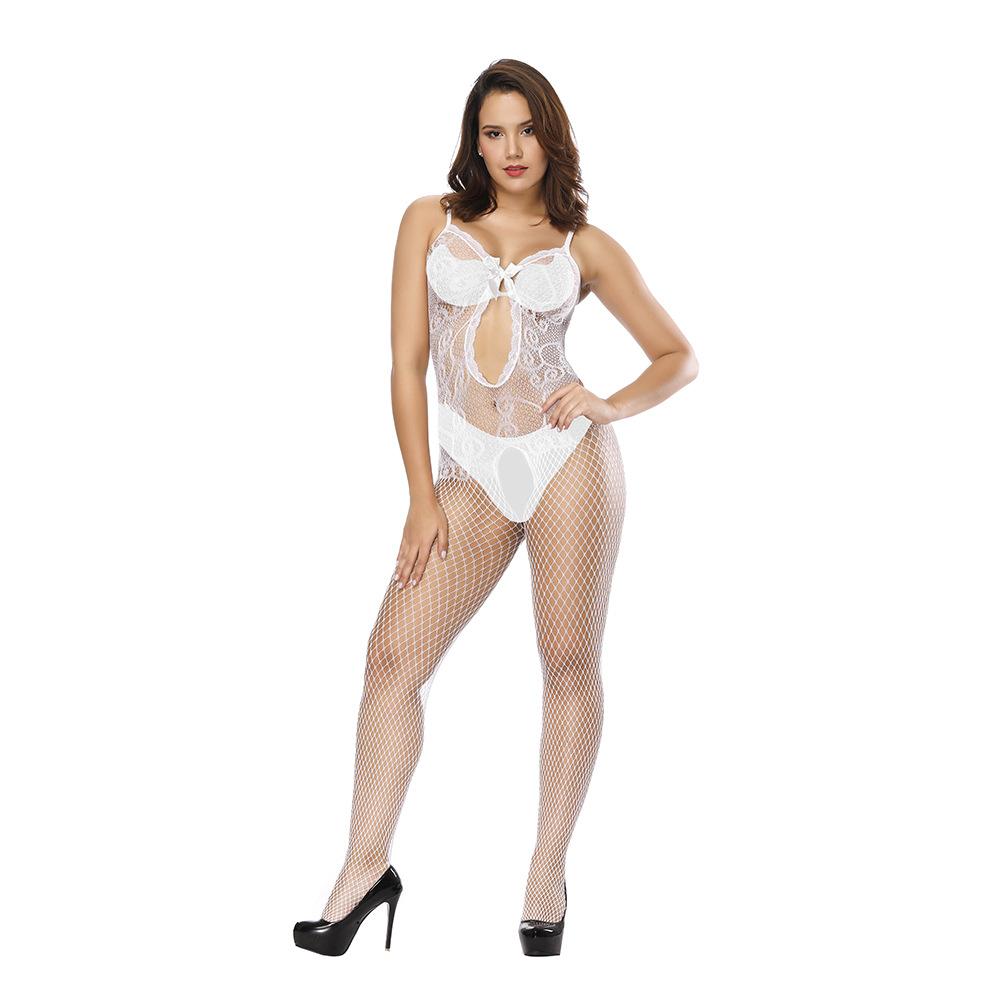 Sexy Plus Size Lingerie Erotic Body Stocking Crotchless Fishnet Teddies Bodysuit Women BodyStockings Underwear Body Suits