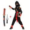 Karneval Jungen Kinder Ninja Kostüm Rollenspiel Attentäter Samurai Krieger Anzug mit Kapuze Kinder Halloween mit Ninja Schwert Verkleidung