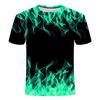Färgglada Lågor Coola T-shirts 3D-tryck Män Kvinnor Rundhals Kortärmad T-shirt Oversized Harajuku Y2k Toppar T-shirts Barnkläder