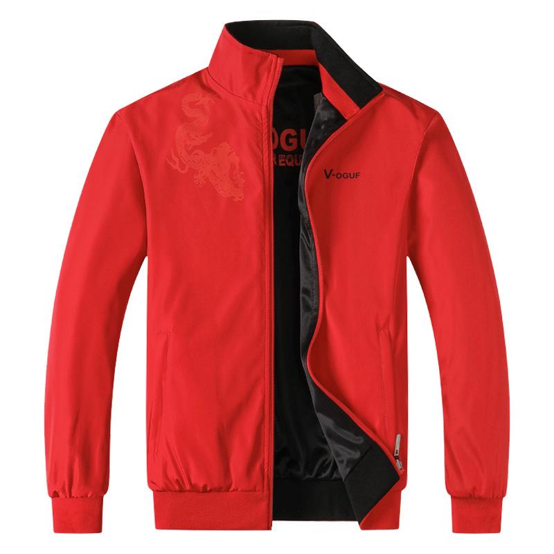 Men's Spring Stand-up Collar Casual Sports Jacket Youth Fall Thin Section Reversible Jacket