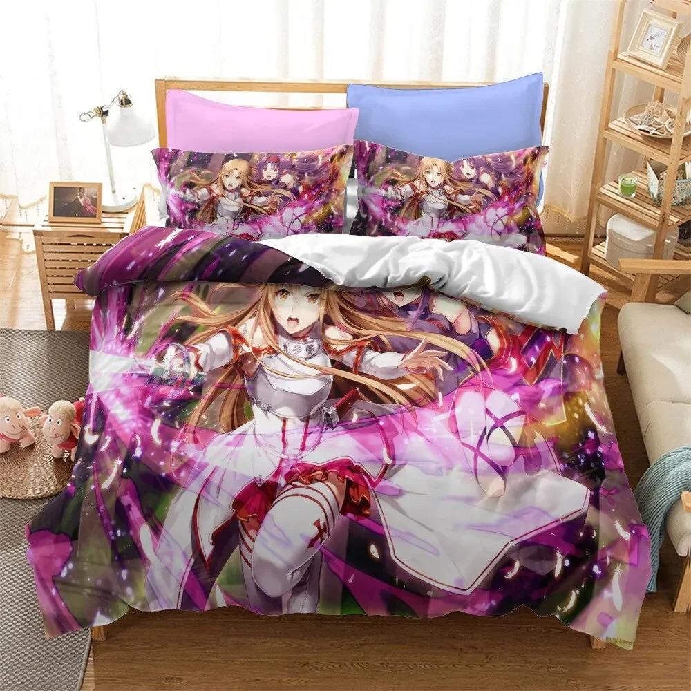 Anime Sword Art Online Bedding Set Duvet Cover Bedroom Comforter Covers Single Twin King Size Quilt Cover Home Textile Tool