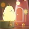 Cute Pear Night Light for Kids USB Rechargeable Nursery Lamp Eye Caring Night Light Multicolor Night Lamp Gift