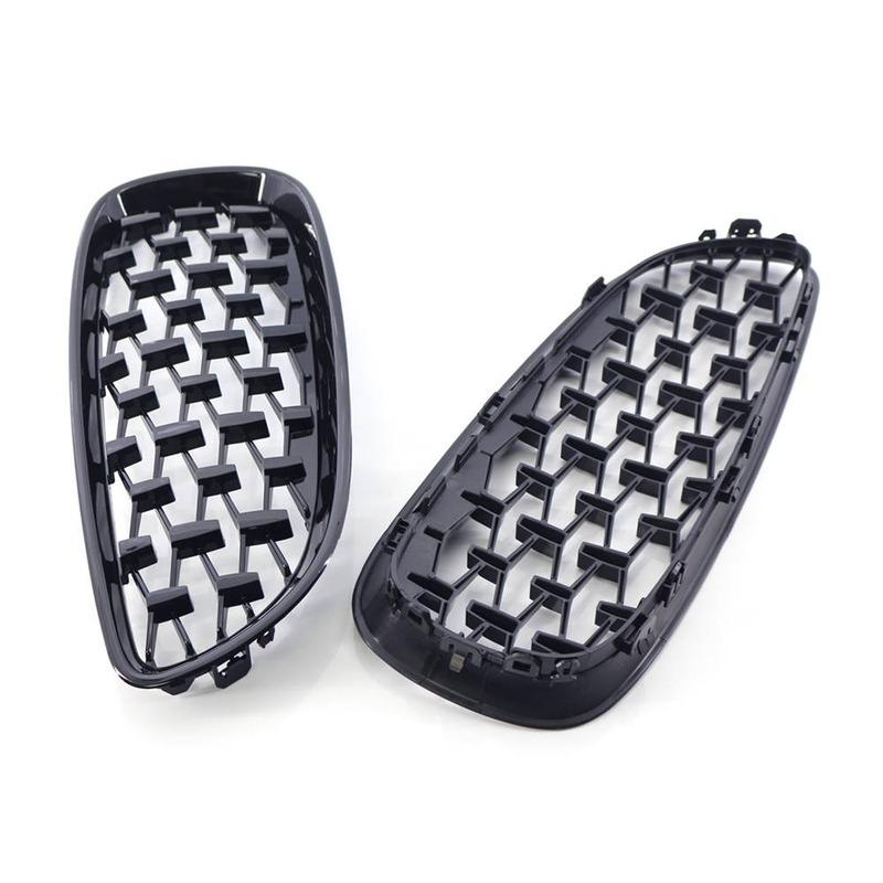 1 Pair Front Hood Single Line Grille Front Kidney Racing Grille Gloss Black 51137181547 51137181548 For BMW Z4 E89 2009-2016