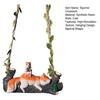 Garden Figure High-Simulation Synthetic Resin Sleeping Squirrel Design Hanging Decoration Simulated Leaf