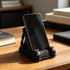 Gothic Skull Phone Holder Stand, 3D Printing Matte Black Skeleton Shape, Stable Support Mobile Phone Holder for Desktop Accessory