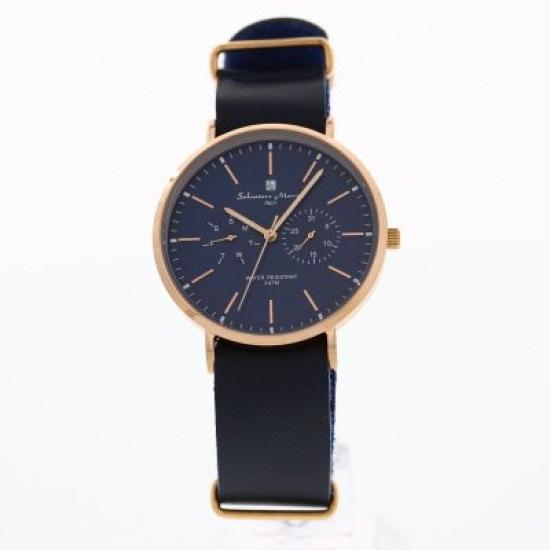 Salvatore Marra Analog Quartz Watch, Italian Design Series, Model SM15117-PGNVPG, 3 ATM Water Resistant, 38mm