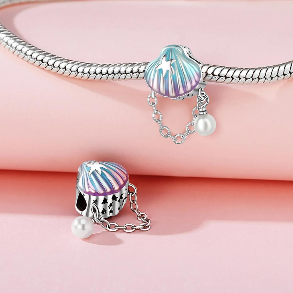 Summer Copper Sea Mermaid Shell Charm Pendant Bead Charms Compatible With Charm Bead Charms Authentic Bracelets for Women Jewellery Making