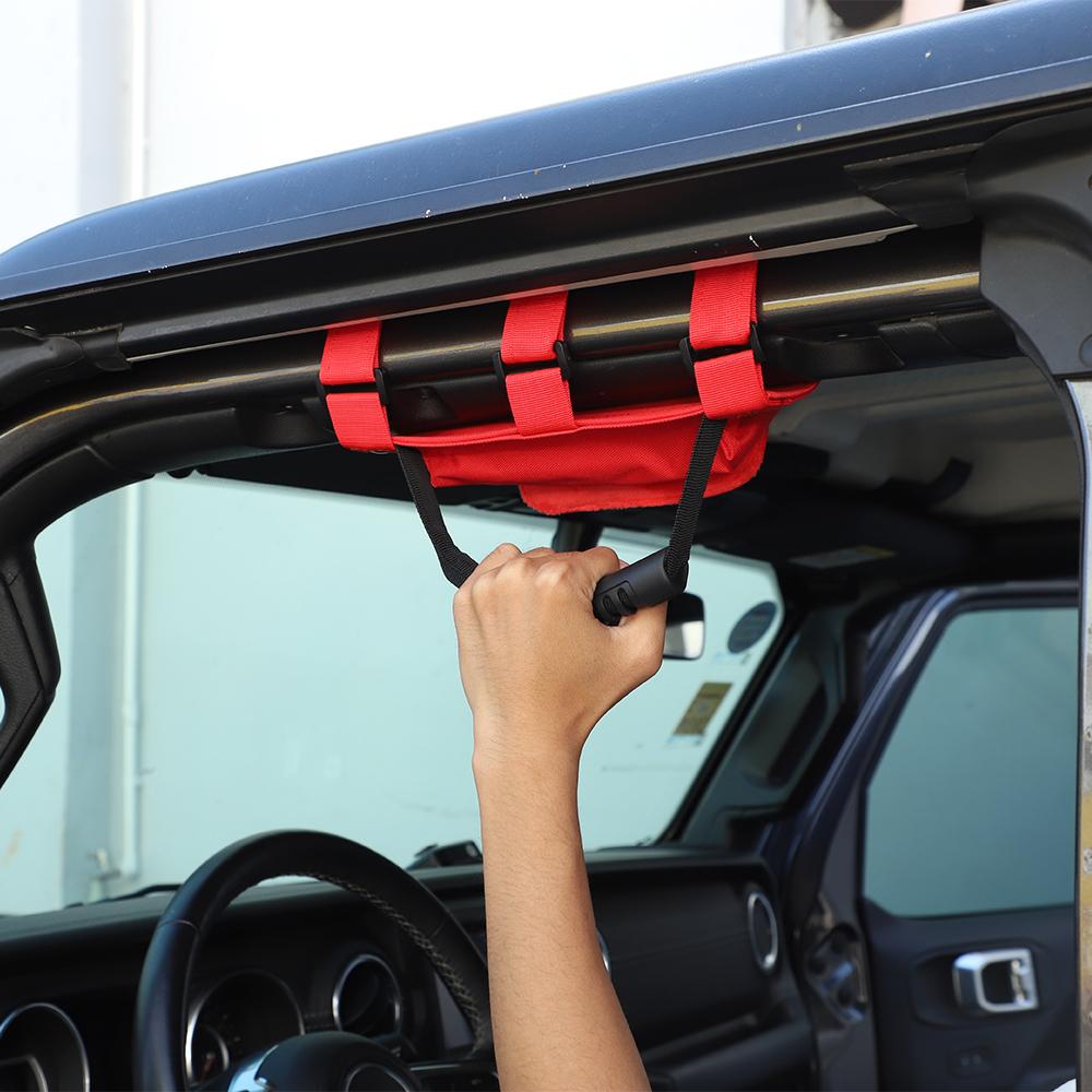 Jeep Wrangler CJ YJ TJ JK JL & Gladiator JT için Roll Bar Tutma Kolu Saklama Çantası Araba Aksesuarları, 1 Adet