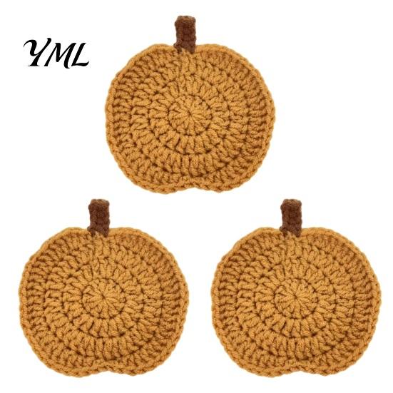 Kitchen Table Protection Handmade Crochet Pumpkin Coasters, Soft Polyester Coffee Mats, Easy To Clean Mats Autumn Themed Farmhouse Dining Accessories