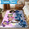 Custom Name Friendship Through Time Rug for Living Room, Game Rooms, Office, Bedroom, Floor Mat Playful Design, Fan Gifts Christmas Decor