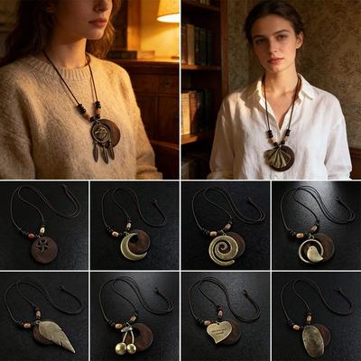 Boho Sweater Chain Hollow Leaves Sweater Necklace Vintage Collar Decoration  Gifts