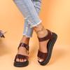 Fashion 2024 New Women Summer Comfort Sandals Fashion Open Toe Flat  Ankle Buckle Strap Platform Roman Shoes Sandalias Mujer