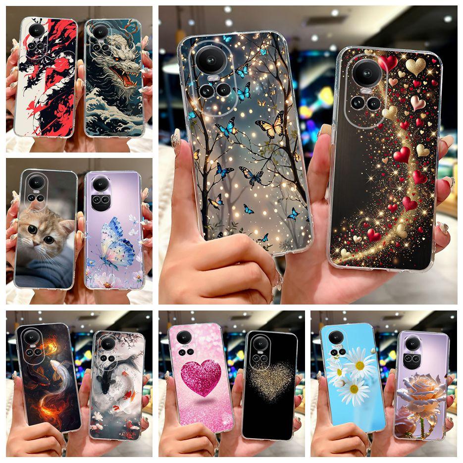 For Oppo Reno 10 5G Case CPH2531 Luxury Fashion Painted Cover Soft Slim Phone Case For Oppo Reno 10 Pro Plus Reno10 Pro+ 5G Bags