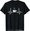Funny Heartbeat Coffee Men's Clothing Cup Frequency Oversized T-shirt Ropa Mujer Camisetas Cotton Tshirt Fashion Fitness T Shirt