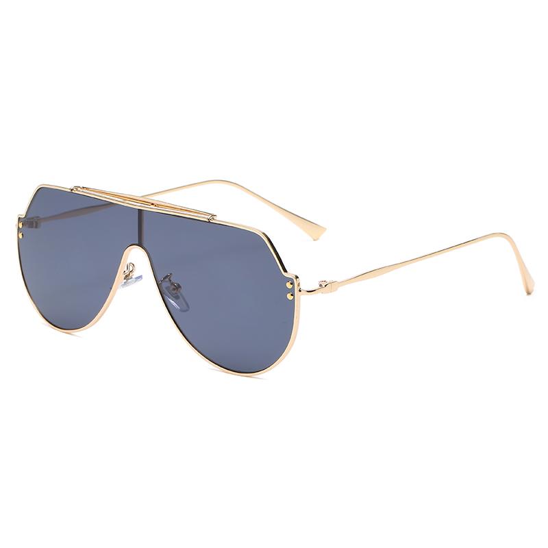 New Designer Sunglasses Oversized Alloy Frame Sun Glasses Men Women Oval Lens Style Goggle Eyewear Fashion Trendy