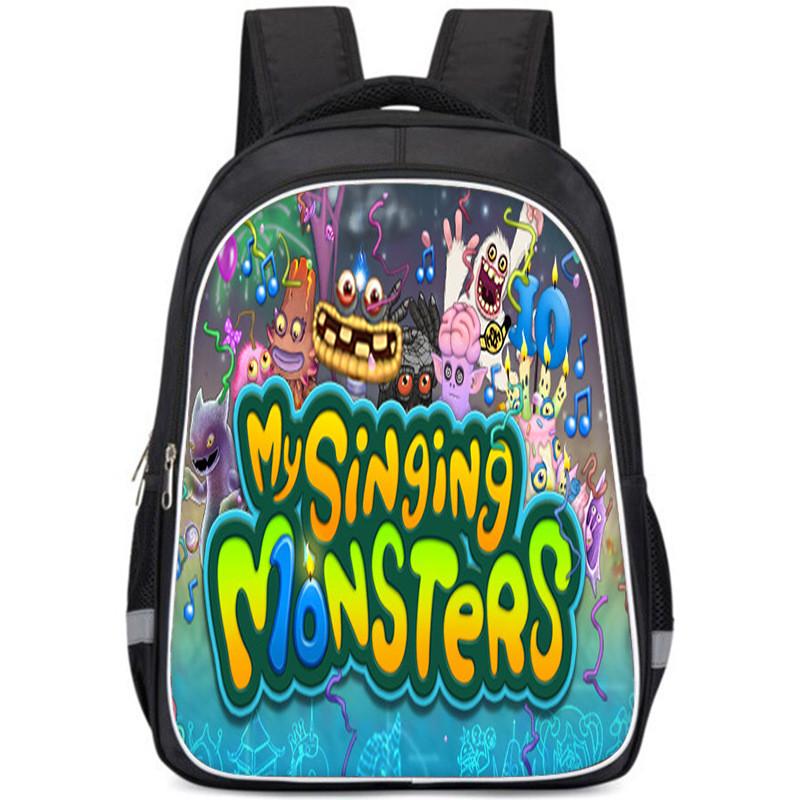 Durable Nylon My Singing Monsters Backpack With Vibrant Prints For School Kids