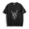 Koszulka Heavy Metal Czaszka Rock On Ręka Czarna Unisex Gotyk Punk Rocker T-Shirt Graficzny