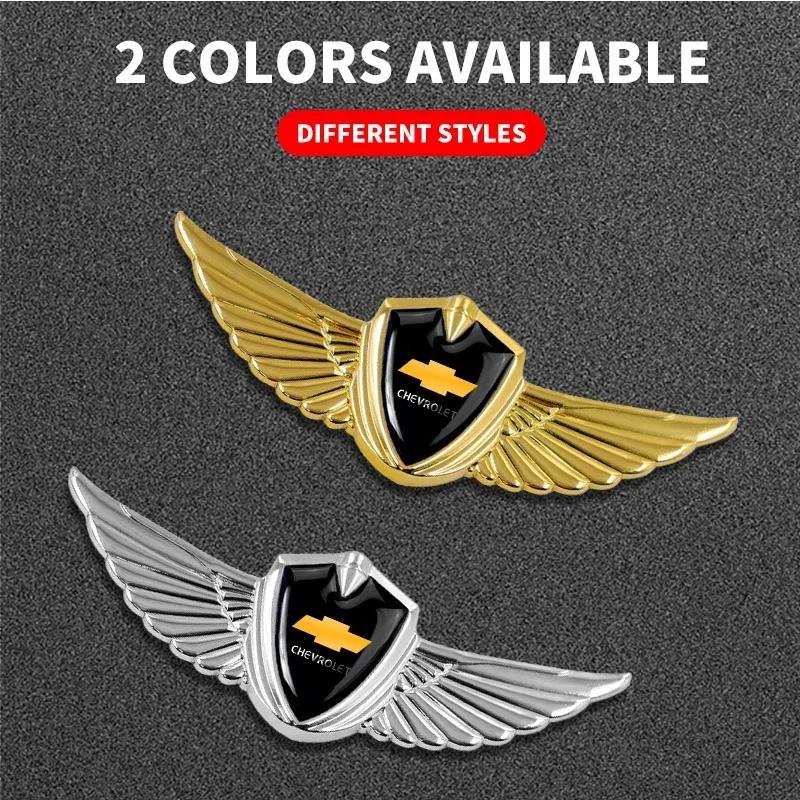 Car Styling 3D Metal Wings Trunk Side Window Body Sticker Decal For Chevrolet Lacetti Aveo Cobalt Cruze Malibu Trax Camaro
