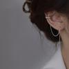 1 stuk kruisketting oorclips lange franje zirkoon doorboorde oorbellen eenvoudige zilveren oorclips mode dames sieraden