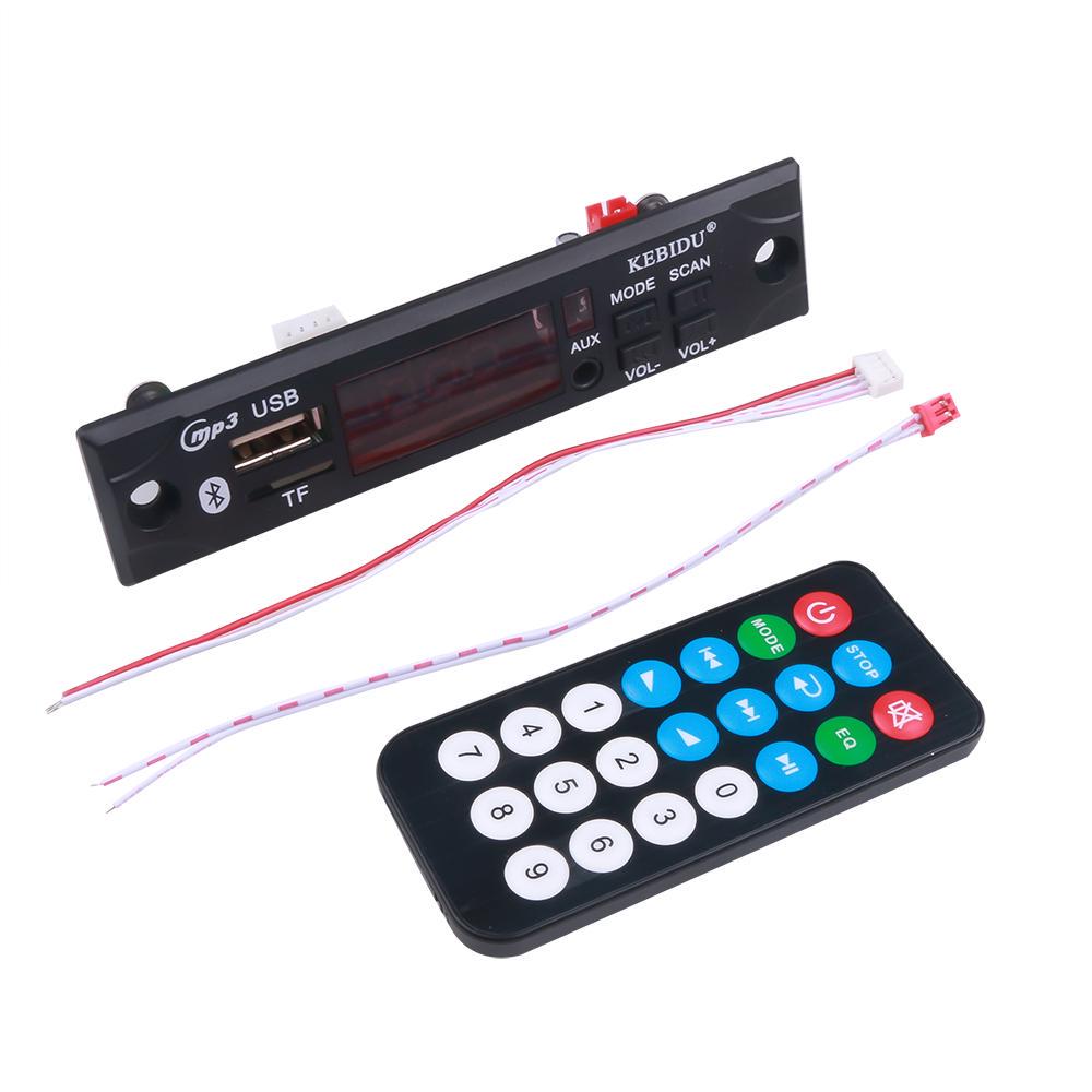 Kebidu Car Audio Modul Bluetooth MP3 dekodér Deska Auto vysoce kvalitní hudební přehrávač FM rádio WMA s dálkovým ovládáním Podpora zesilovače USB TF AUX