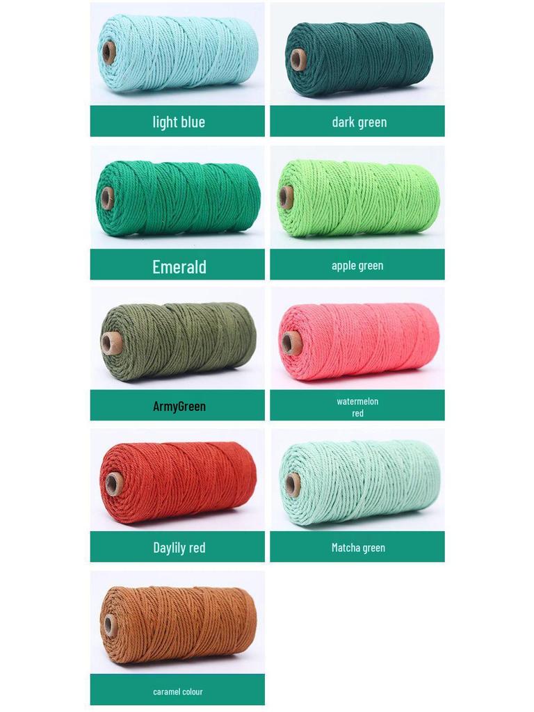 Corde en Coton Colorée Multi-Spécifications (2-5mm) - Projets de Tissage & Décoratifs DIY
