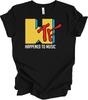 WTF Happened To Music T-Shirt Funny 90s MTV Retro Parody Graphic Tee Vintage Sty