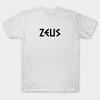 Asian Size Men Black Print T-shirt Zeus No-Cut Heat Transfer Print Cotton Tshirt