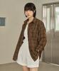 MOOD INSIDE WOMAN (Woman) Vintage Wrinkle Check Shirt_4 Colors
