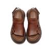 Fashion 5.5CM Summer Handmade Genuine Leather Sandals Women Designer Luxury Hook And Loop Wedges Platform Casual Sandals Women Shoes