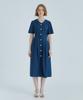 Modern Able Button-Point Long Dress - Navy